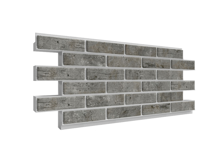 Фото Термопанель ППС с клинкерной плиткой толщиной 8,5 мм BestPoint Exclusive Cement Dark 1145*470*80 мм
