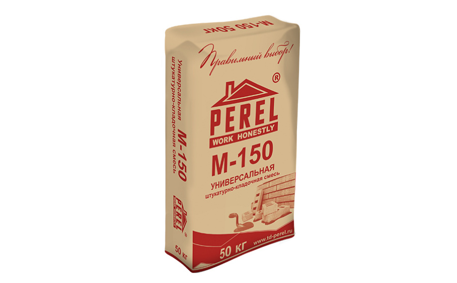 Фото Штукатурно-кладочная смесь Perel М-150 Базовая, 50 кг
