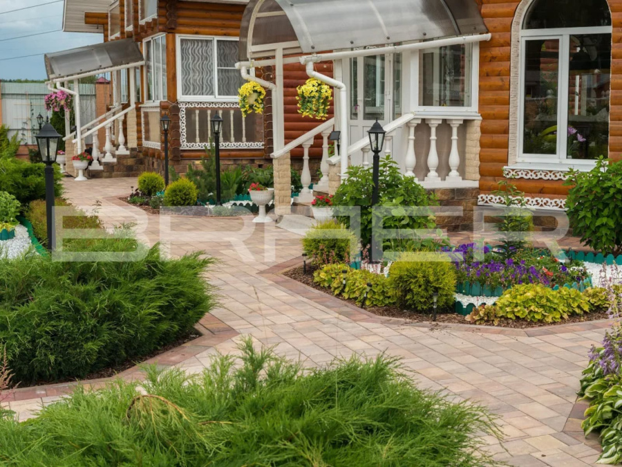 Фото Плитка тротуарная BRAER Старый город Ландхаус Color Mix тип 3 Мальва, толщина 60 мм