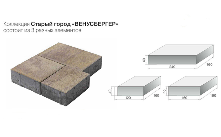 Фото Плитка тротуарная BRAER Старый город Венусбергер Color Mix Туман