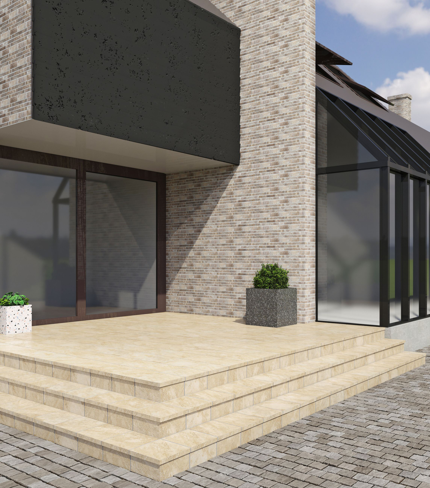 Фото Ступень кантик Модерн Interbau Abell 270 желто-бежевый, 310*304*9,5 мм