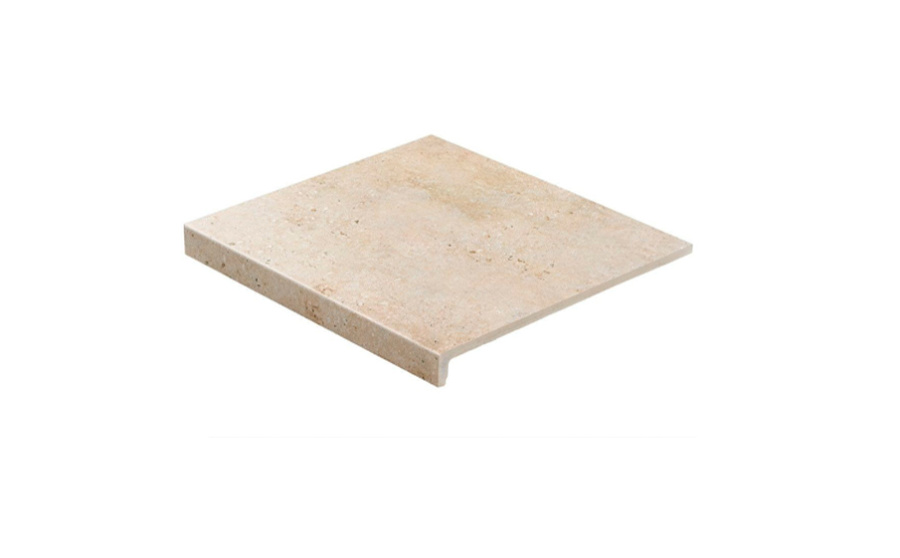 Фото Клинкерная ступень прямоугольная рядовая Stroeher Loftstufe Gravel Blend 960 beige 294х340х35х11 мм