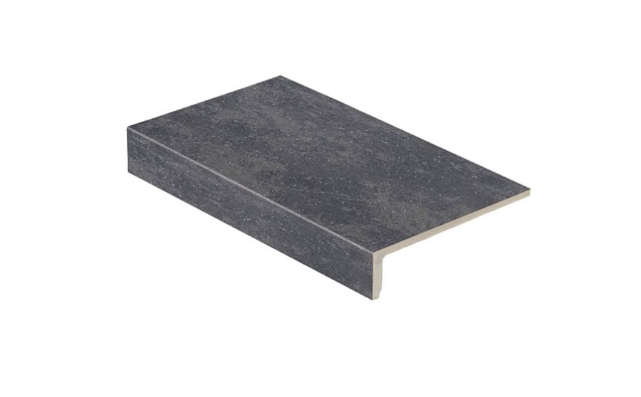 Фото Клинкерная ступень прямоугольная Stroeher Keraplatte Roccia 845 nero 294х175х52х10 мм