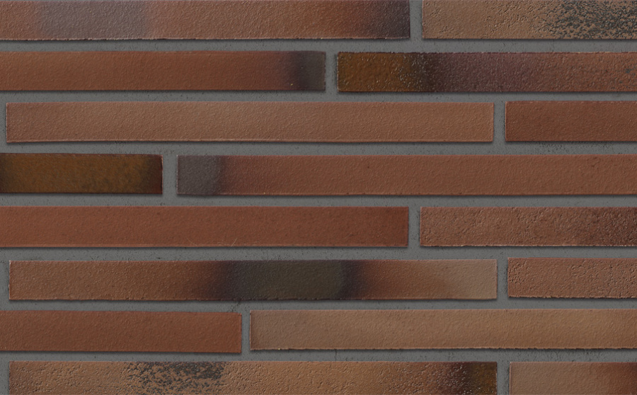 Фото Клинкерная плитка под кирпич Stroeher Riegel 50, 455 braun-blau, 490*40*14 мм