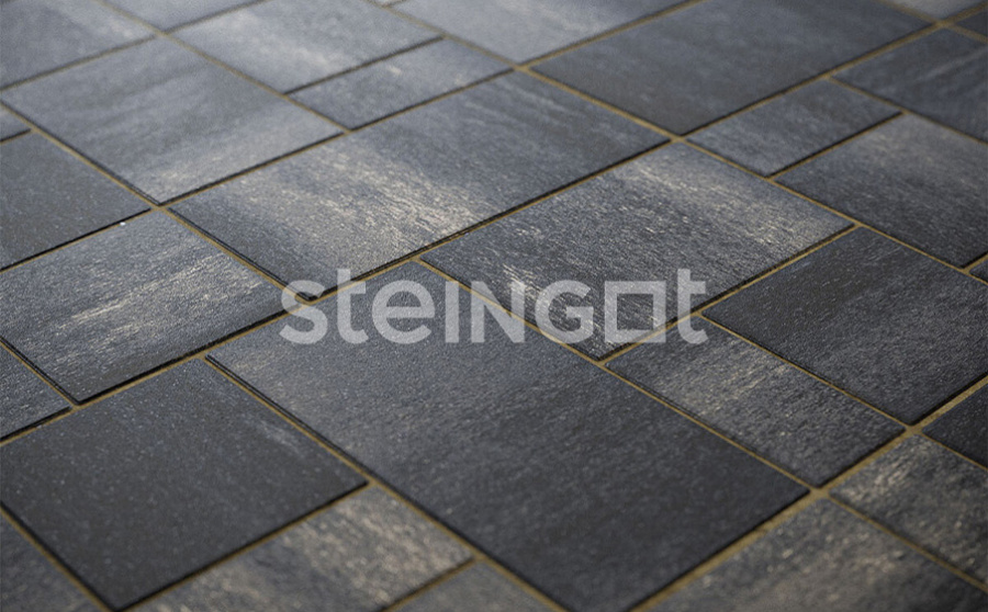 Фото Плитка тротуарная Steingot Колормикс, Мюнхен, Графитовый камень (Stein Black), комплект 4 шт, толщина 60 мм