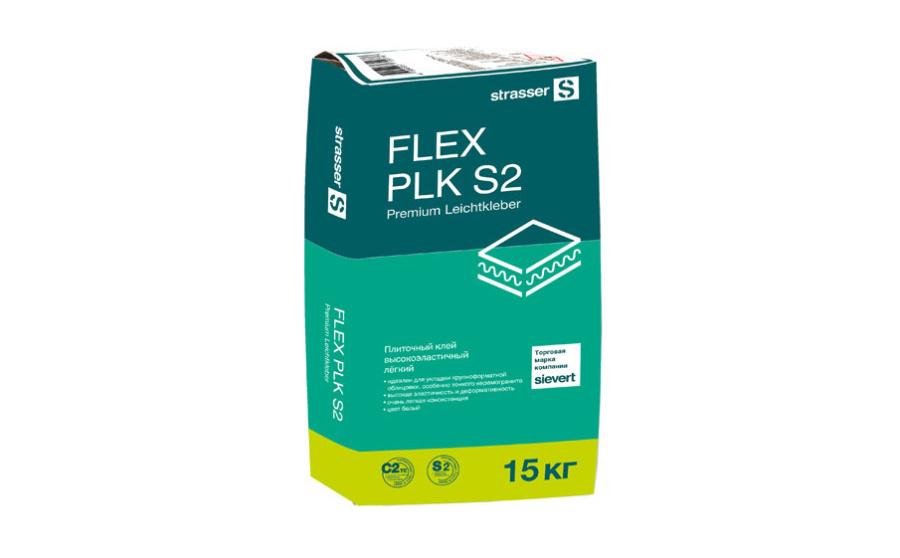 Фото Плиточный клей высокоэластичный strasser FLEX PLK S2, 15 кг