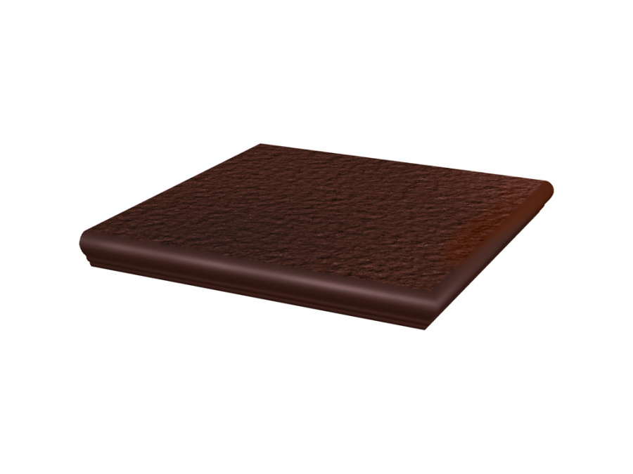 Фото Клинкерная угловая ступень с капиносом Paradyz Cloud, Brown, 330*330*11 мм