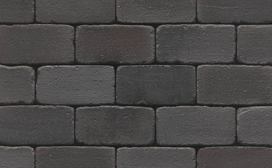 Фото Клинкерная брусчатка Muhr №15SG, Schwarz-bunt edelglanz gerumpelt, 200*100*52 мм