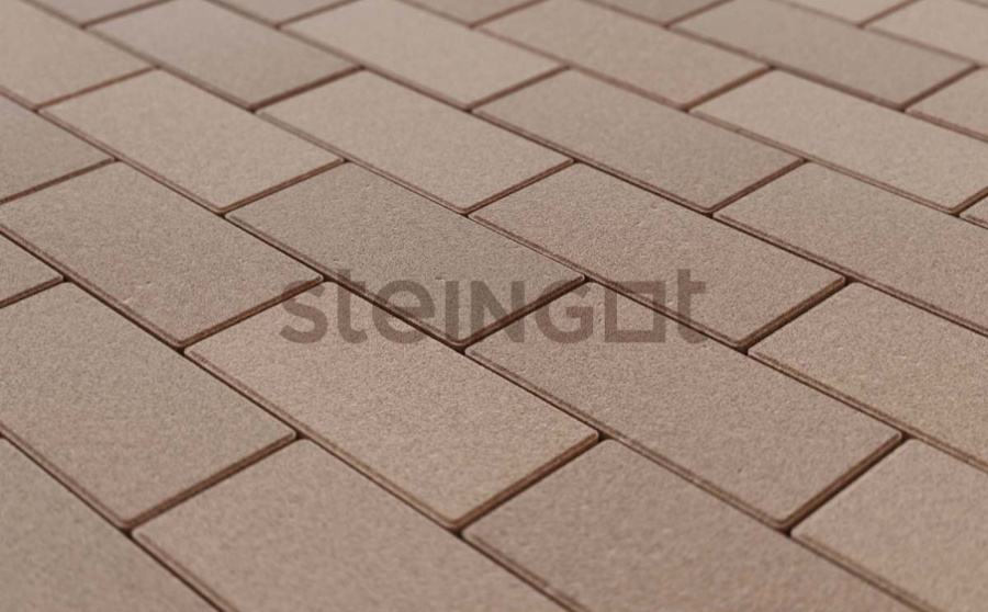 Фото Плитка тротуарная Steingot Моноцвет, Прямоугольник, бежевый, 200*100*60 мм