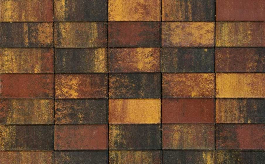 Фото Плитка тротуарная BRAER Прямоугольник Color Mix Мальва, 200*50*60 мм