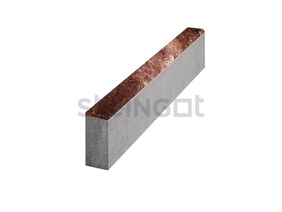 Фото Тротуарный бордюр садовый Steingot, Колормикс, Бурый камень (Stein Brown), 1000*200*80 мм
