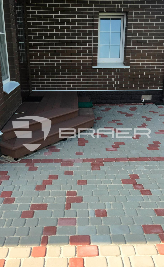 Фото Плитка тротуарная BRAER Классико винный
