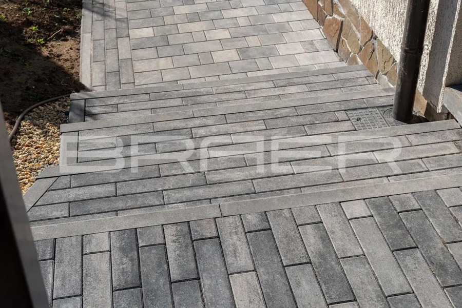 Фото Плитка тротуарная BRAER Ригель 2.0 Color Mix Ночь 320*80*60 мм