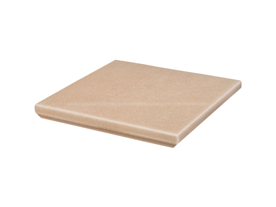 Фото Клинкерная угловая ступень с капиносом Paradyz Mattone Sabbia, Beige, 330*330*11 мм