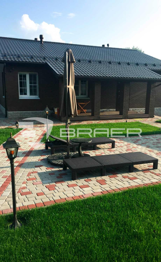 Фото Плитка тротуарная BRAER Классико винный