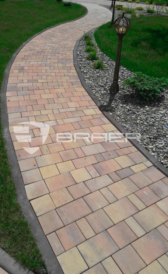Фото Плитка тротуарная BRAER Старый город Ландхаус Color Mix Степь, толщина 60 мм