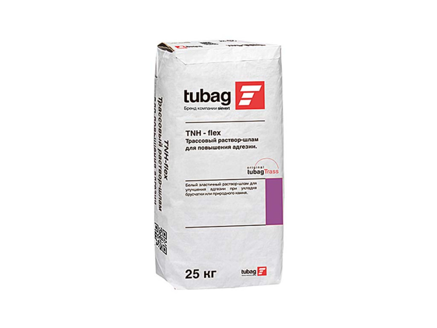 Фото Трассовый раствор-шлам tubag TNH-flex для повышения адгезии природного камня, белый, 25 кг