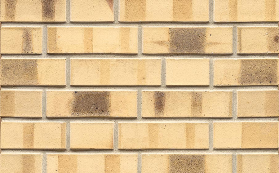Фото Кирпич клинкерный Muhr 35 KS Creme nuanciert Kohle Spezial гладкий, 240*115*71 мм