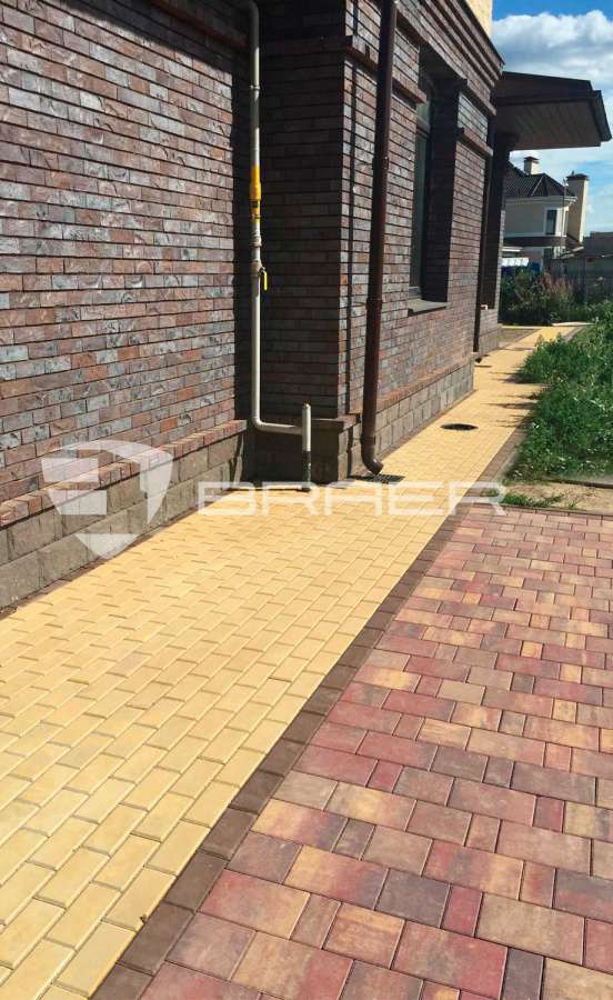 Фото Плитка тротуарная BRAER Старый город Ландхаус Color Mix тип 3 Мальва, толщина 60 мм